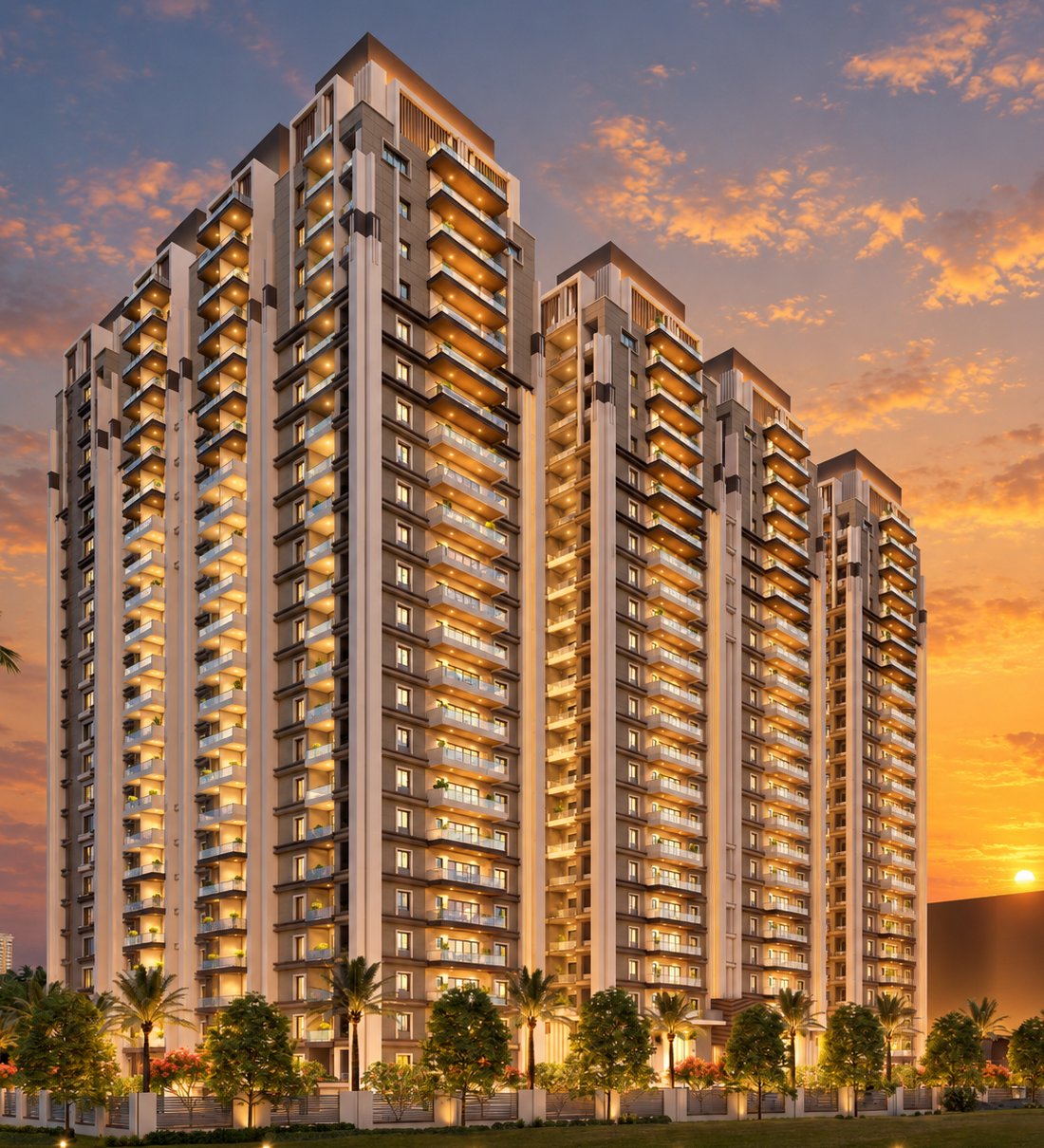 Tamra Asteria tower in late evening light